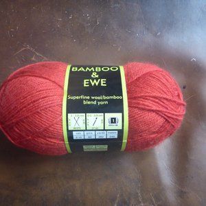 1 Skein Sensations Bamboo & Ewe Wool Blend Yarn - Color Red - 262 yds.